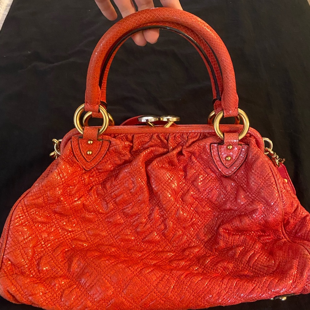 Marc Jacobs Snake Skin Embossed Leather Stan Satchel